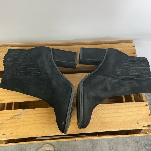 Schutz Fabricia Black Suede Heeled Boots size 10B - Picture 3 of 11